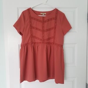 Piper and Scoot Heyburn Crochet Detail Peplum